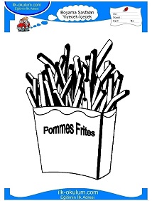 Çocuklar İçin Patates-Kızartması Boyama Sayfaları 